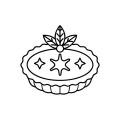christmas mince pie icon isolated on white