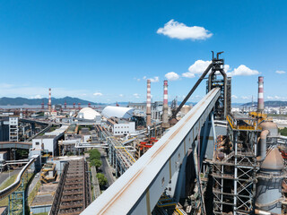 aerial view of a steel factory