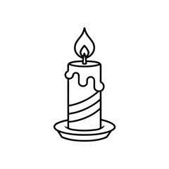 christmas candle icon isolated on white