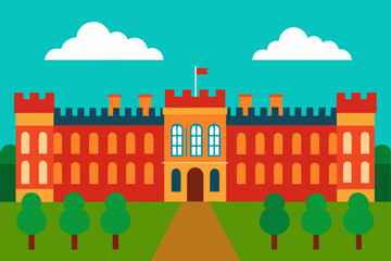 Obraz premium vector illustration of a castle