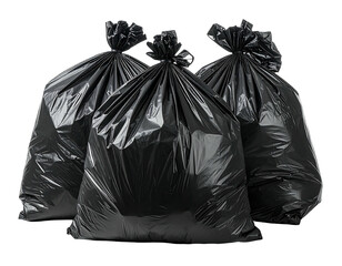 Three black plastic garbage bags (4)