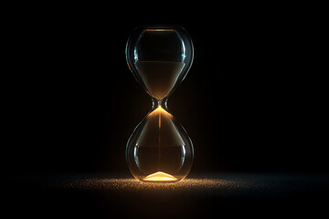 Hourglass glowing faintly symbolizing silent impermanence