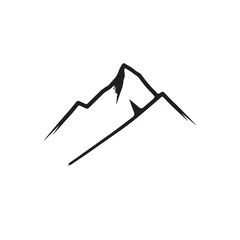 Black and White Mountain Illustration Image in Minimalist Line Art Style, Clean and Elegant Design
