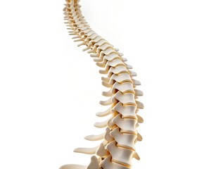 Human spine isolated on white background