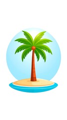 Tropical island with palm tree