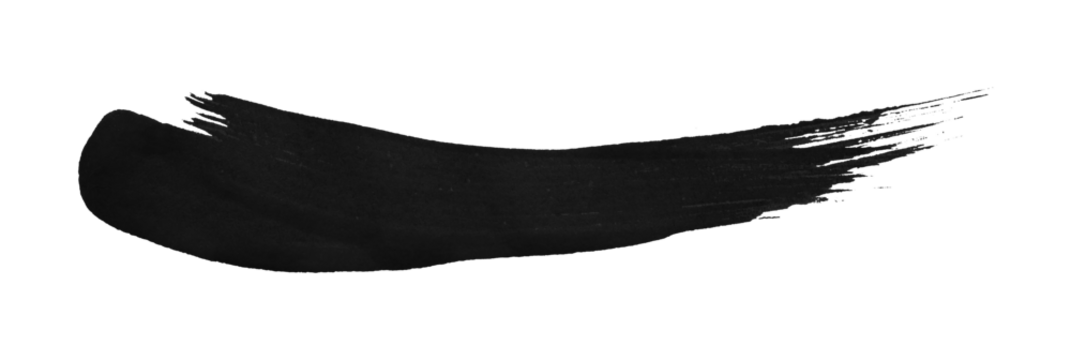 black watercolor background. Artistic hand paint. Isolated on transparent background.