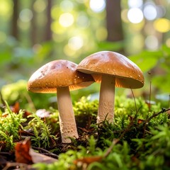 Two mushrooms in forest (1)