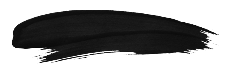 black watercolor background. Artistic hand paint. Isolated on transparent background.