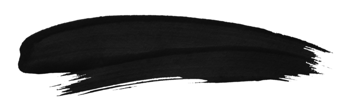 black watercolor background. Artistic hand paint. Isolated on transparent background.