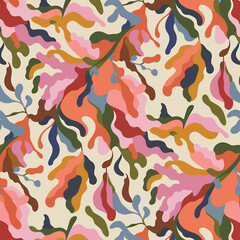 Vibrant abstract floral pattern design with colorful petals