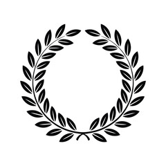 Black laurel wreath vector illustration scalable eps graphic for decorative and award designs vector