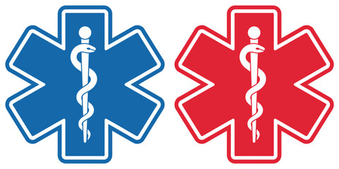 Obraz premium Medical emergency star of life symbol vector illustration scalable eps icon for healthcare vector