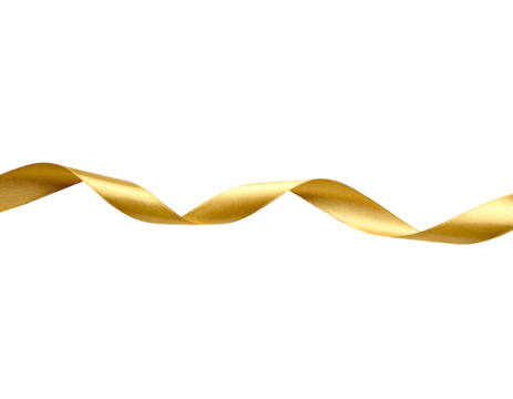 Gold ribbon, twisted, flowing - Powered by Adobe
