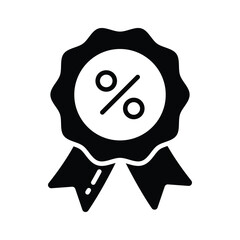 Discount badge icon denoting shopping offers, sales, and promotions