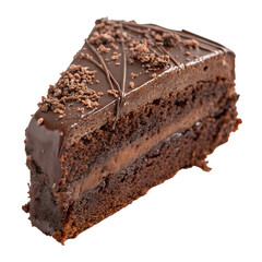 Delicious slice of chocolate cake with rich frosting, perfect for any celebration or treat