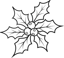 Holy Christmas Flower Line Art Vector