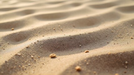 Close-up of Textured Beige Sand Dunes with Small Pebbles