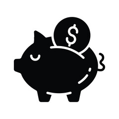 Money savings, budgeting, and ecommerce finance, piggy bank icon design