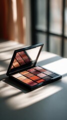 Colorful eyeshadow palette on surface