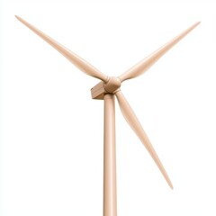 Modern Wind Turbine on White Background with Minimalistic Design