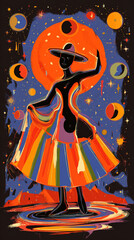 folklore latin dancer concept illustration