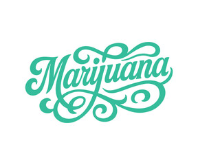 Marijuana text lettering vector