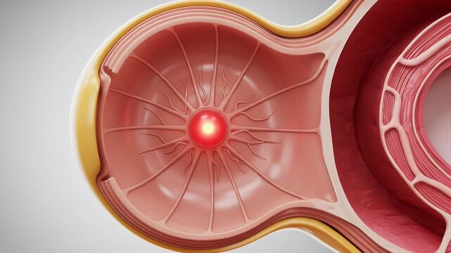 Showing Human Eye Anatomy with Macular Degeneration Highlighted
