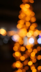 Golden Sparkle Bokeh Lights On Elegant Dark Black Luxury Night Backdrop