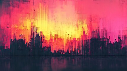 Test screen glitch texture with vibrant colors and pixelated effect for digital art use.