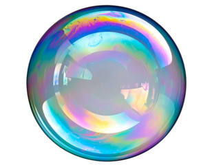 Vibrant soap bubble, iridescent colors