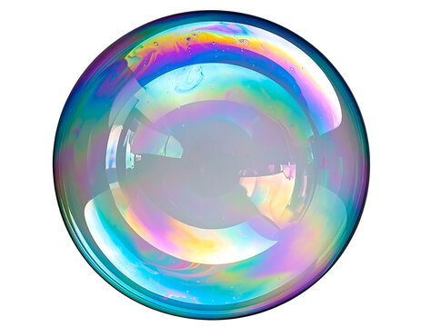 Vibrant soap bubble, iridescent colors