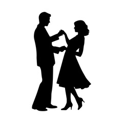 Silhouette of a couple dancing