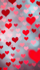 Romantic Red Heart Pattern Background For Love And Celebration