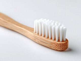 Eco-friendly bamboo toothbrush with white bristle