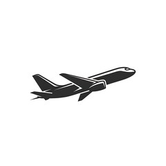 A stylized illustration of a commercial jet in flight against a plain background.