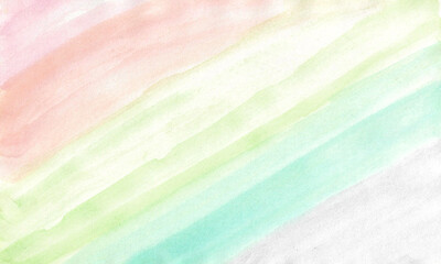 Watercolor painting rainbow colors on paper. Colorful pastel. illustration for summer, season, party, cover, card and banner. Copy space for the text. Hand painted texture style.