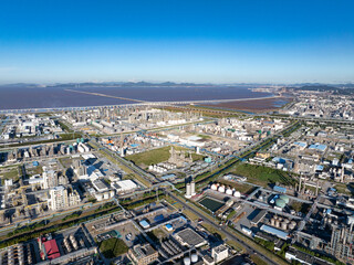 Aerial view of a large chemical plant
