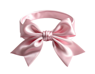 Pink satin ribbon bow, wide band