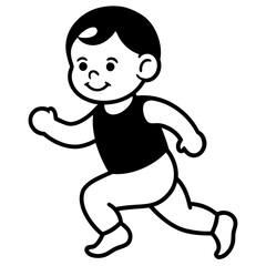 Fototapeta premium cartoon boy running