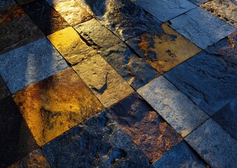 Stone pavement, sunlight & shadows