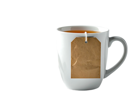 White mug with tea bag - Powered by Adobe