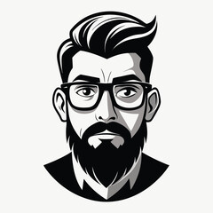 Modern man portrait vector illustration scalable eps icon for graphic design projects vector