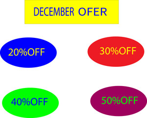 December Offer Discount Sale with Percentage Off | Seasonal Promotion for Retail Marketing Campaigns and Advertising