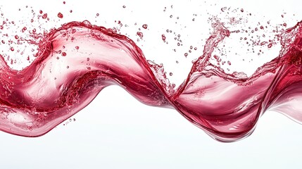 Translucent water wave in red tones, with horizontal seamless repetition, isolated on transparent background.