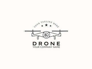 Drone logo design vector template