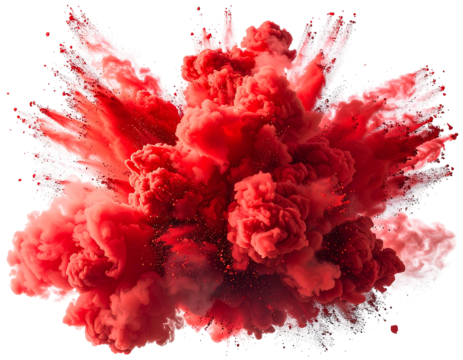 Red ink explosion, vibrant colors