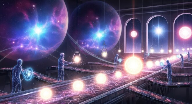 Cosmic Architects: Constructing Universes with Celestial Spheres and Beings