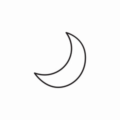 basic crescent moon icon sign vector