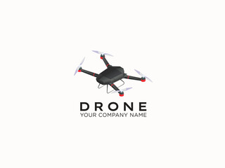 Drone logo design vector template