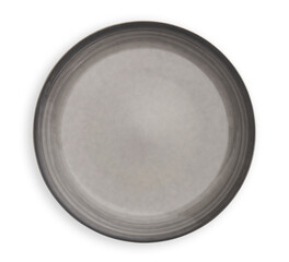 Gray Ombre Ceramic Plate Top View Isolated with Clipping Path